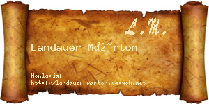 Landauer Márton névjegykártya